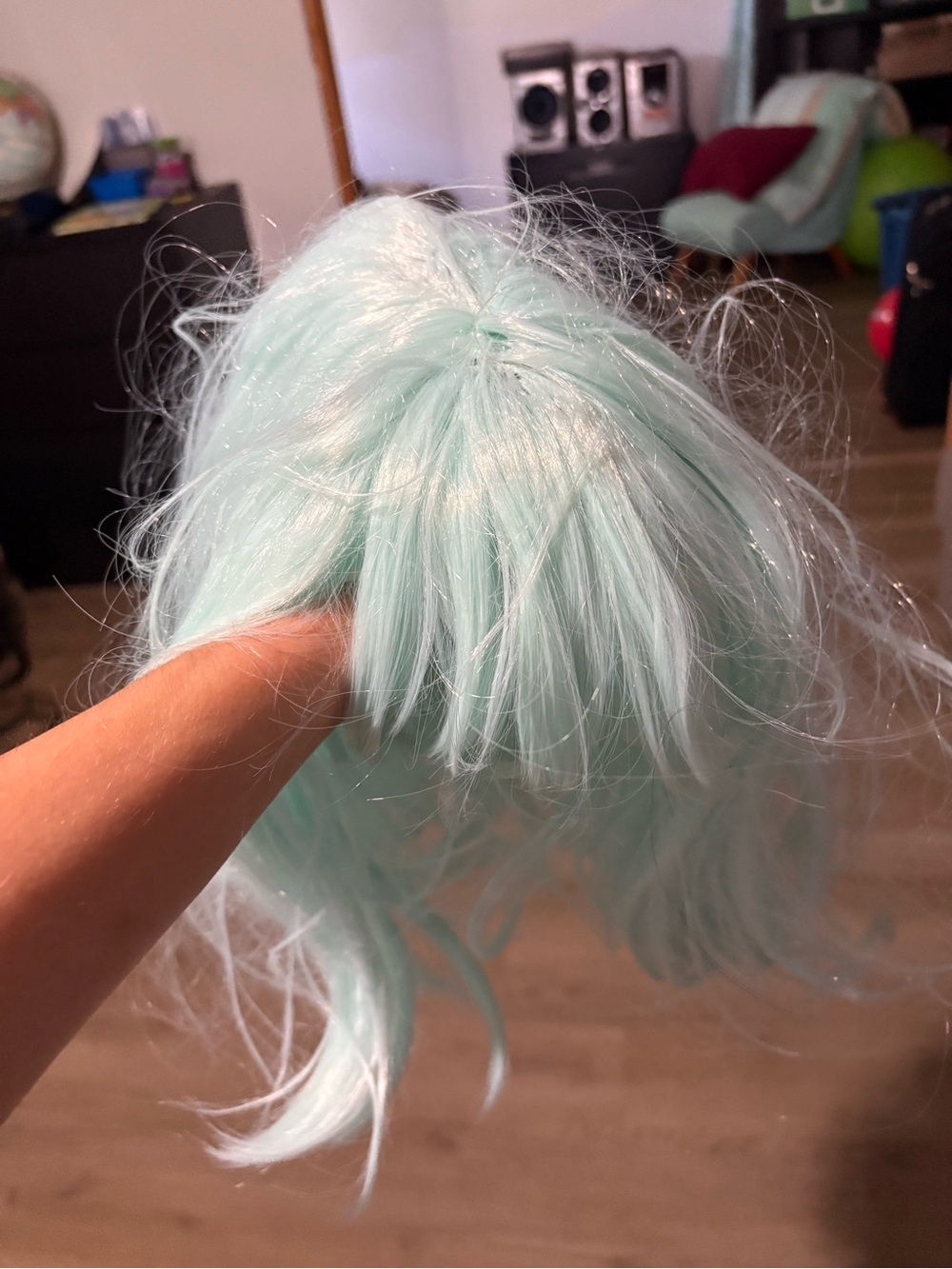 Light Aqua Synthetic Wig for cosplay